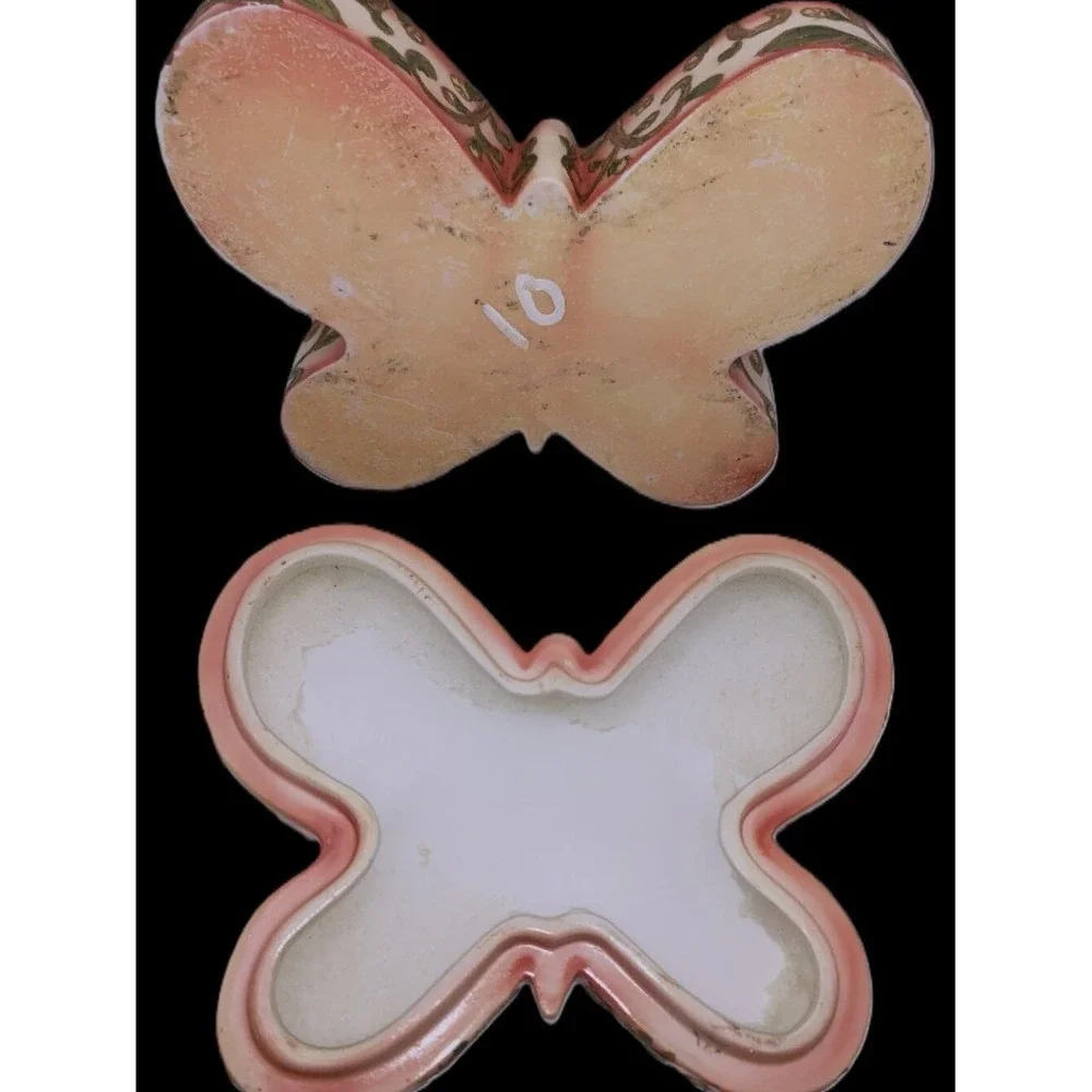 1915 Butterfly Shape‎ Nippon Gold Cloisonne Enameled Jewelry Trinket Box